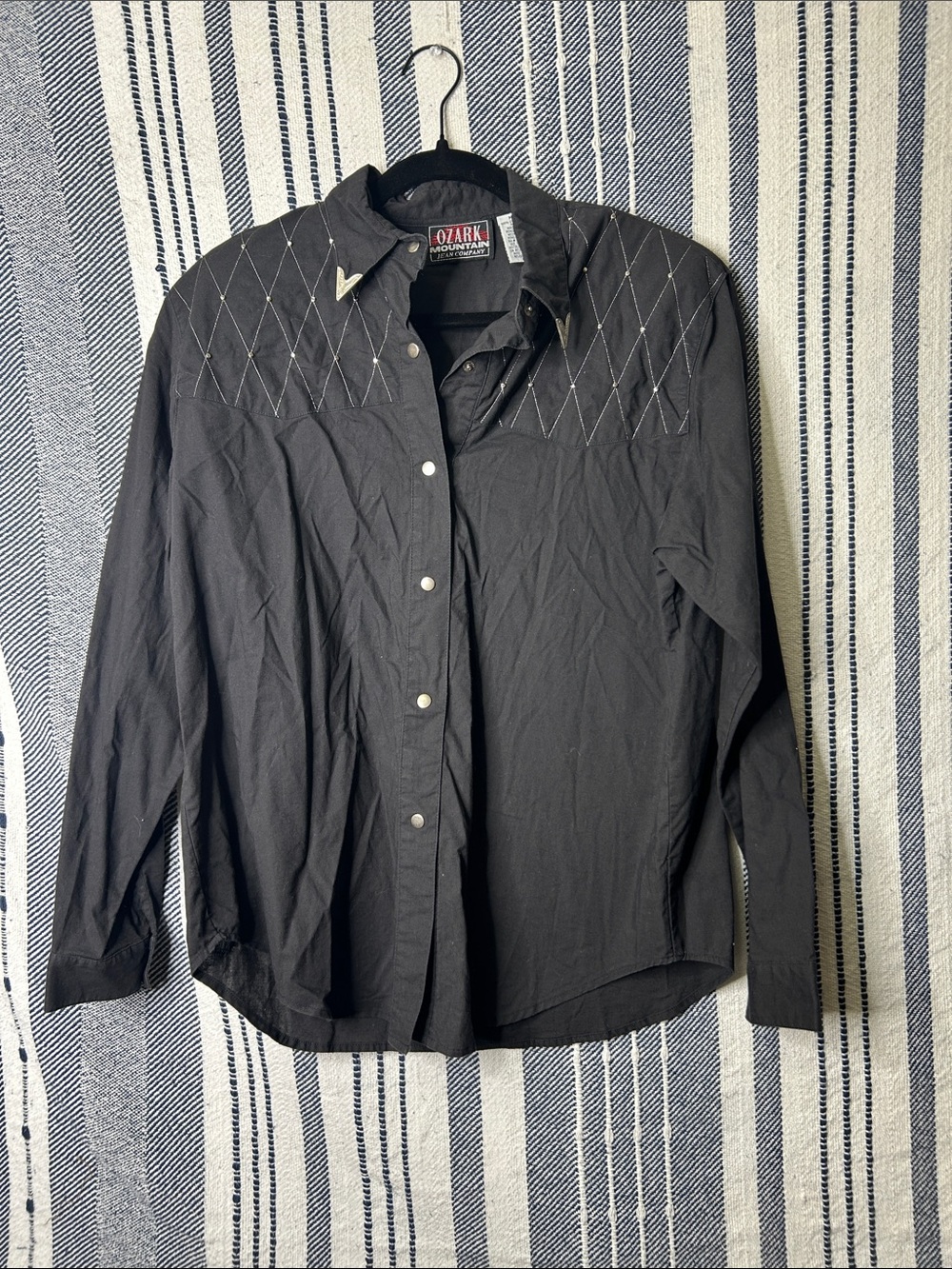 Vintage Ozark Mountain Jean Company Diamond Stitched Western Button Up Shirt